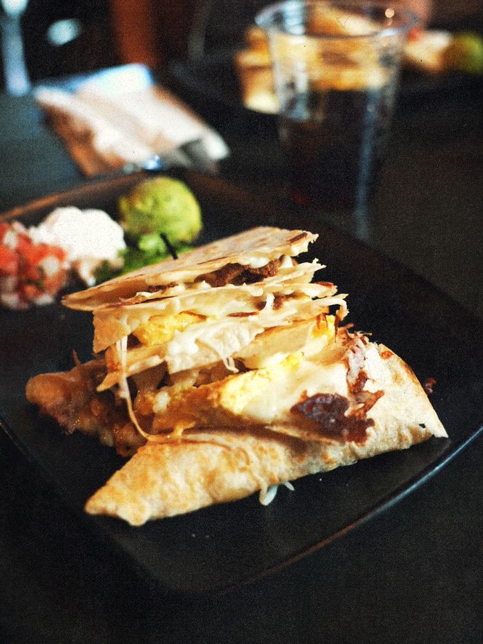Loaded breakfast quesadilla